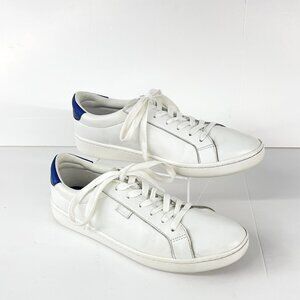 Sz 9 Women- Keds Ace Leather White‎ / Blue, Dream Foam Padding Sneakers